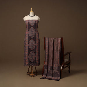 Merino wool natural dyed hand 3pc unstitched dress material