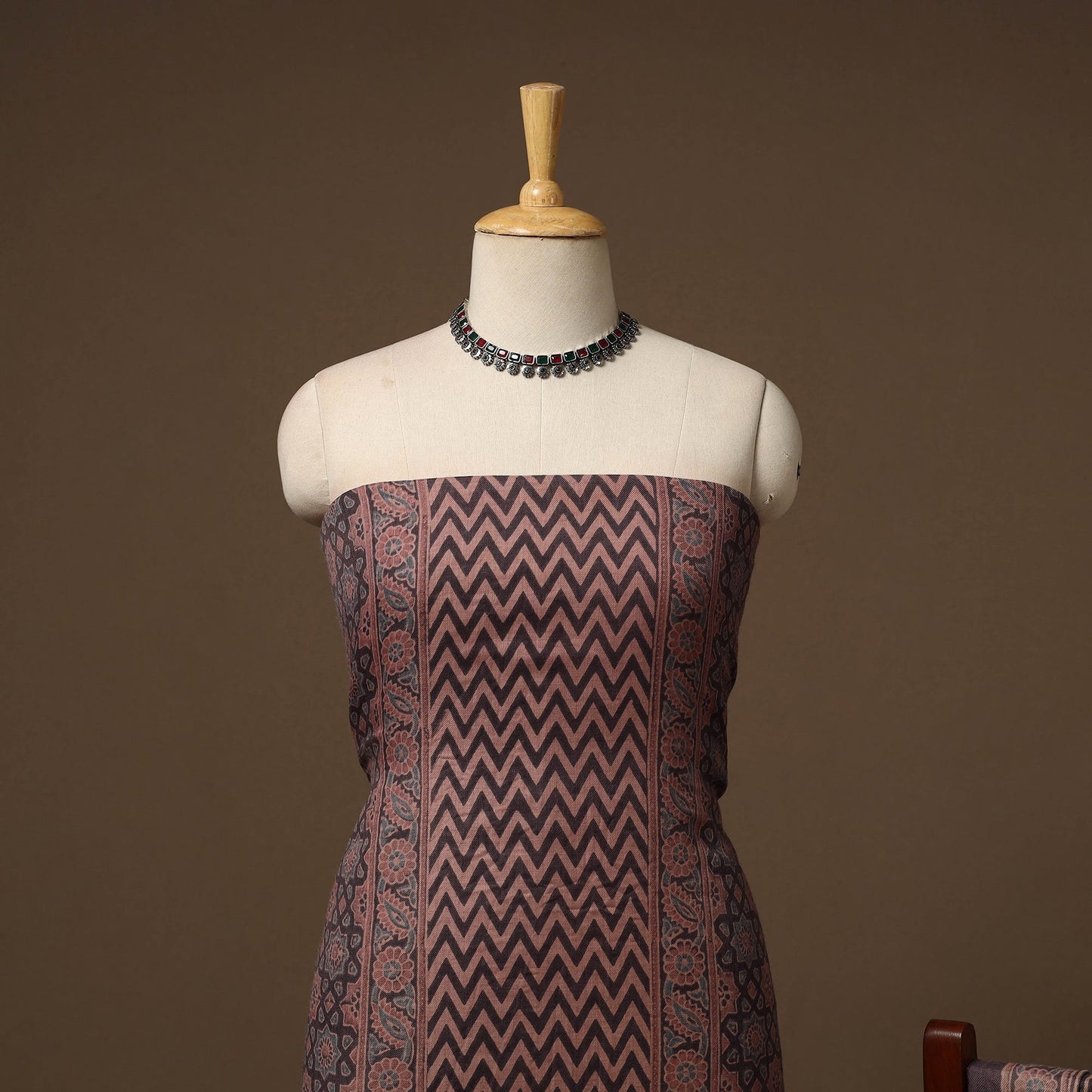 Merino wool natural dyed hand 3pc unstitched dress material