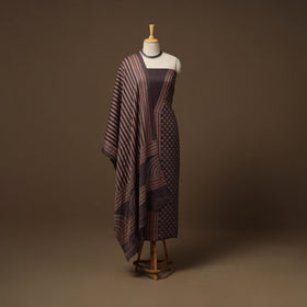 Merino wool natural dyed hand 3pc unstitched dress material