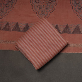 Merino wool natural dyed hand 3pc unstitched dress material