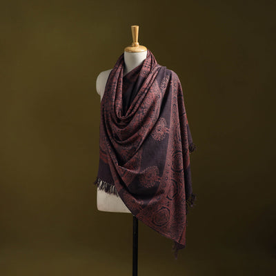 Merino wool natural dyed handwoven hand shawl 04