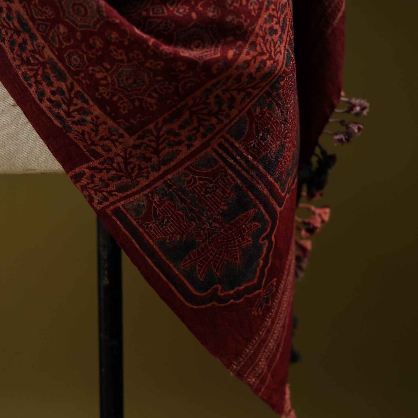 Merino wool natural dyed handwoven hand shawl 11