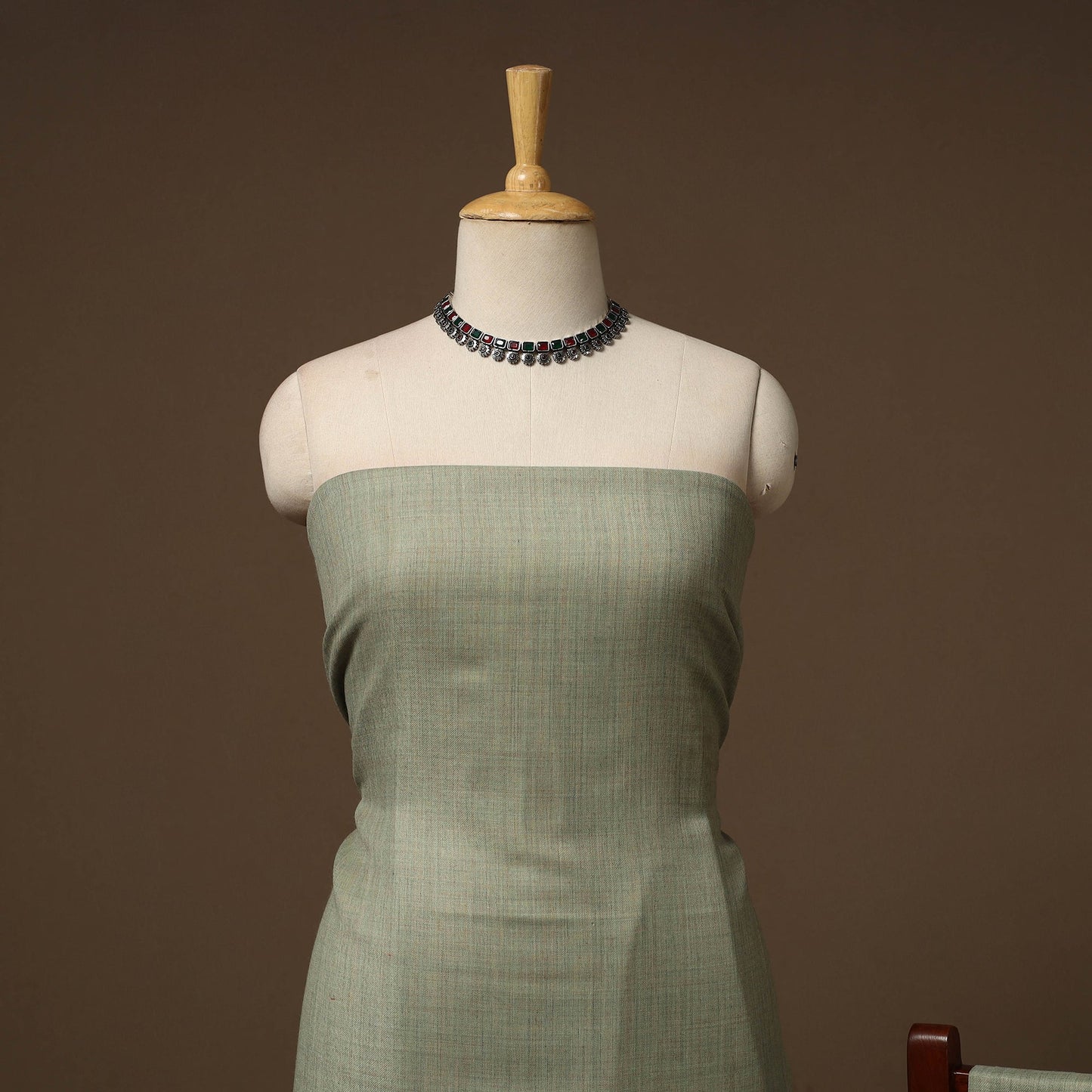 Merino wool plain 3pc unstitched dress material 02