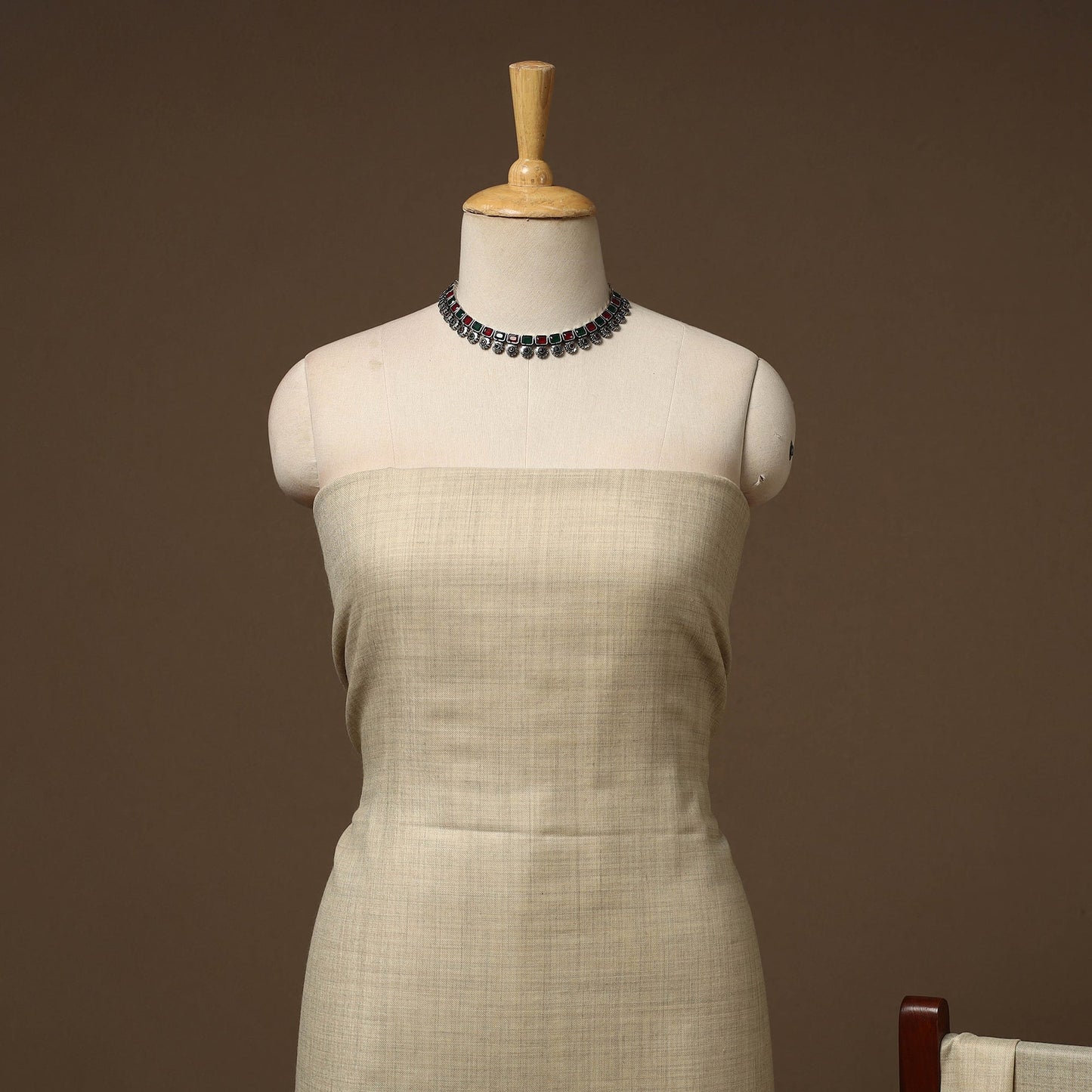 Merino wool plain 3pc unstitched dress material 05