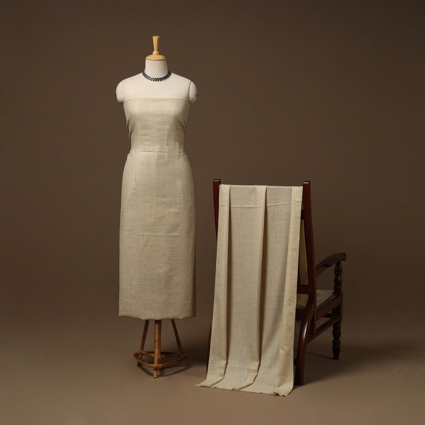 Merino wool plain 3pc unstitched dress material 05