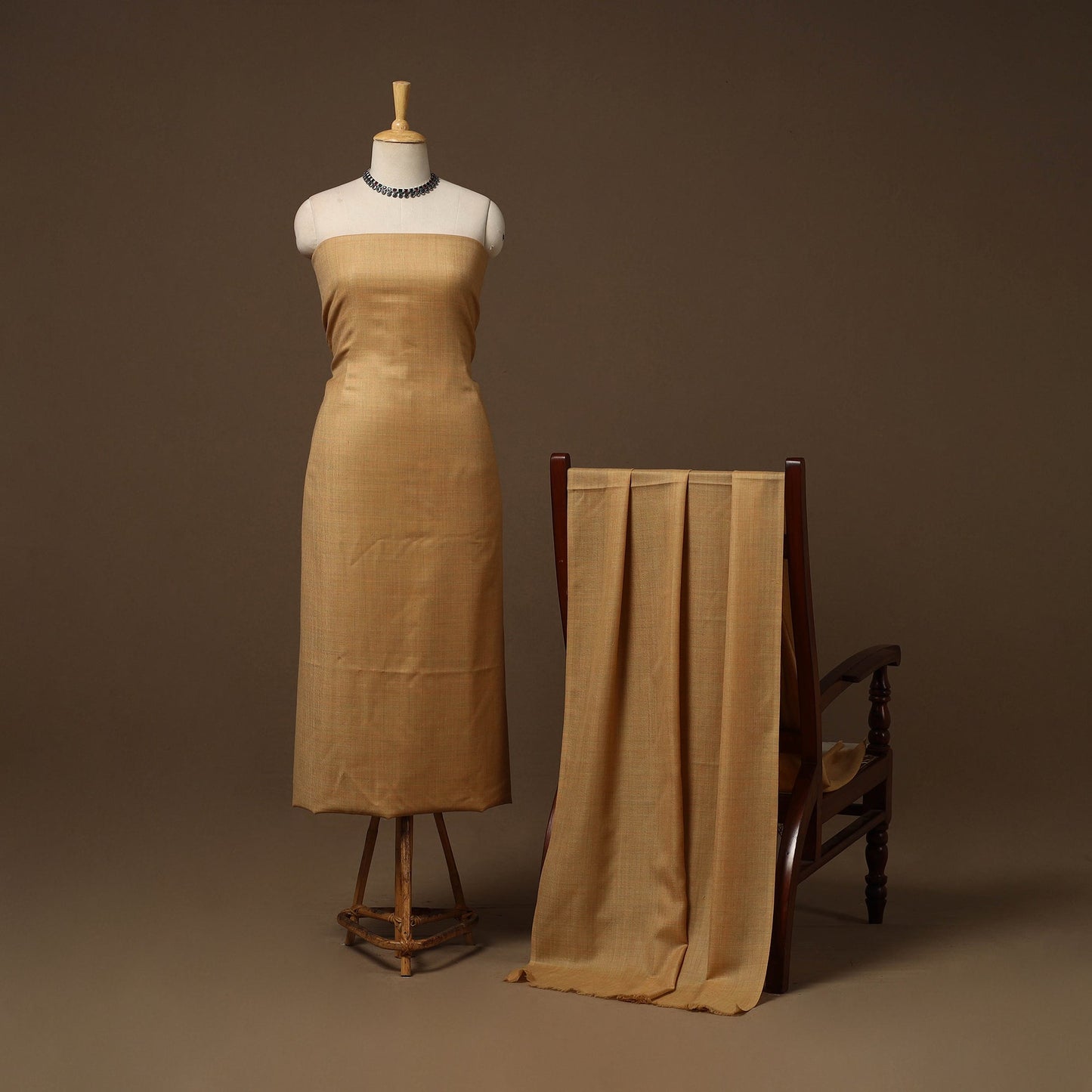 Merino wool plain 3pc unstitched dress material 06