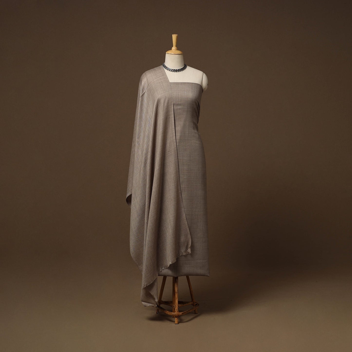 Merino wool plain 3pc unstitched dress material 07