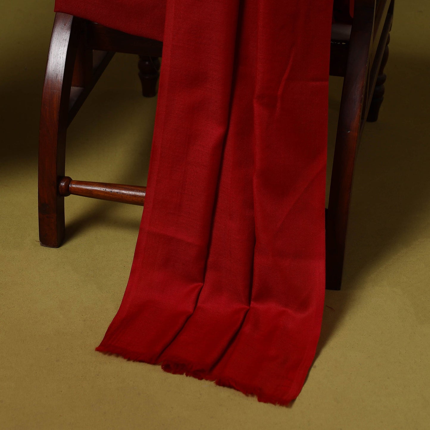 Merino wool plain 3pc unstitched dress material with patch