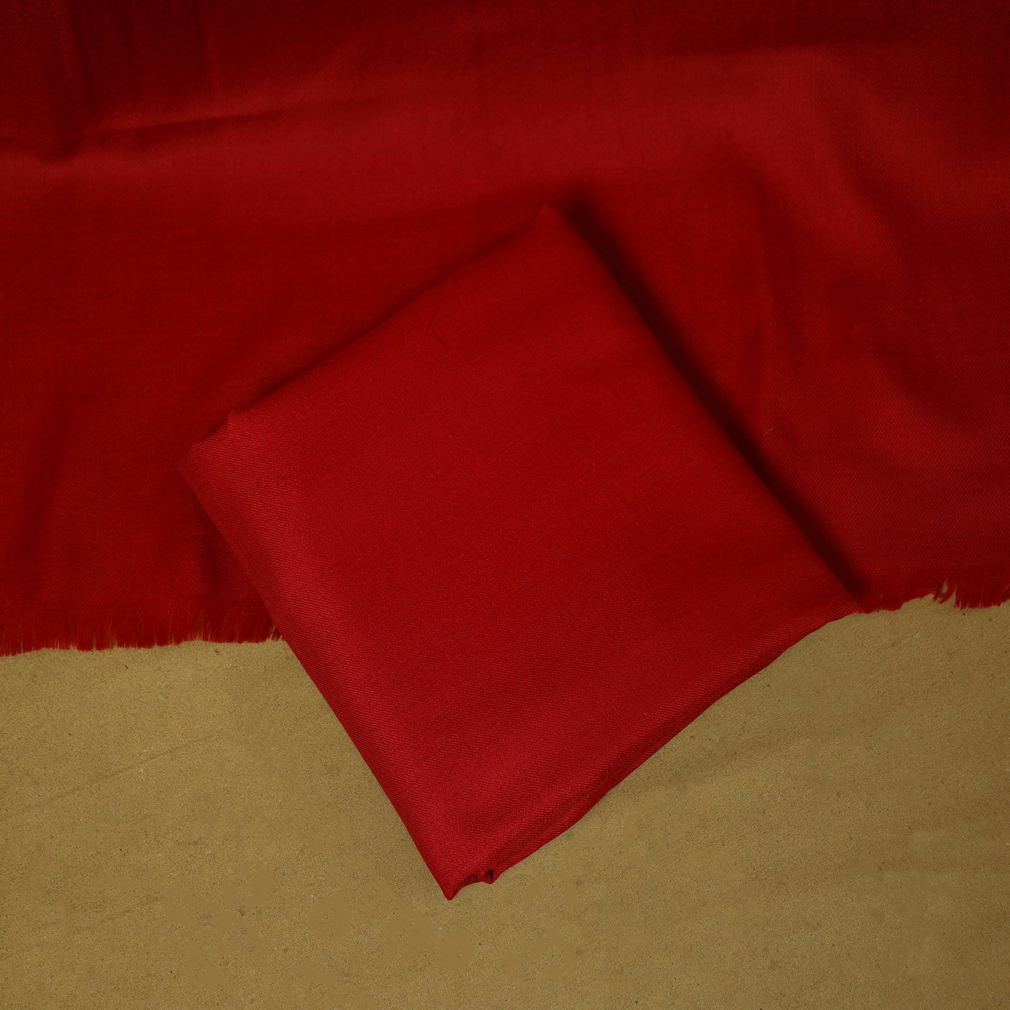 Merino wool plain 3pc unstitched dress material with patch