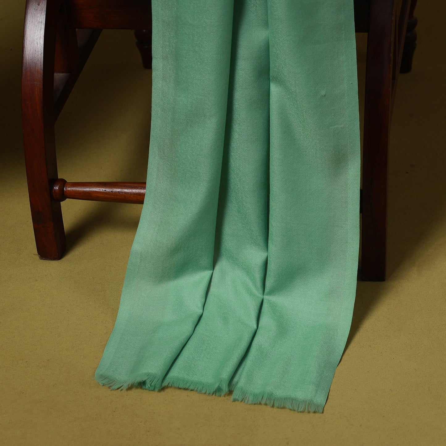 Merino wool plain 3pc unstitched dress material with patch