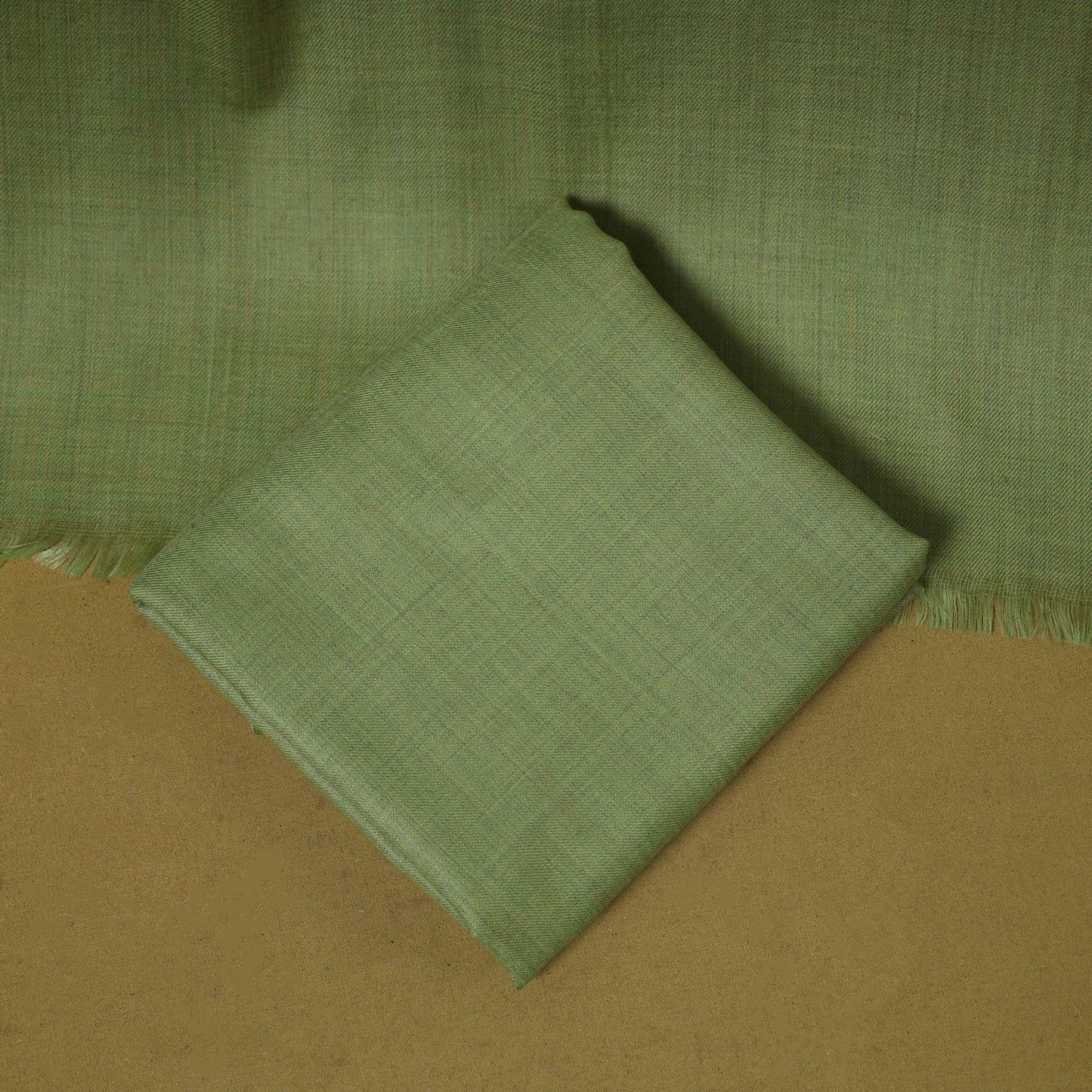 Merino wool plain 3pc unstitched dress material with patch