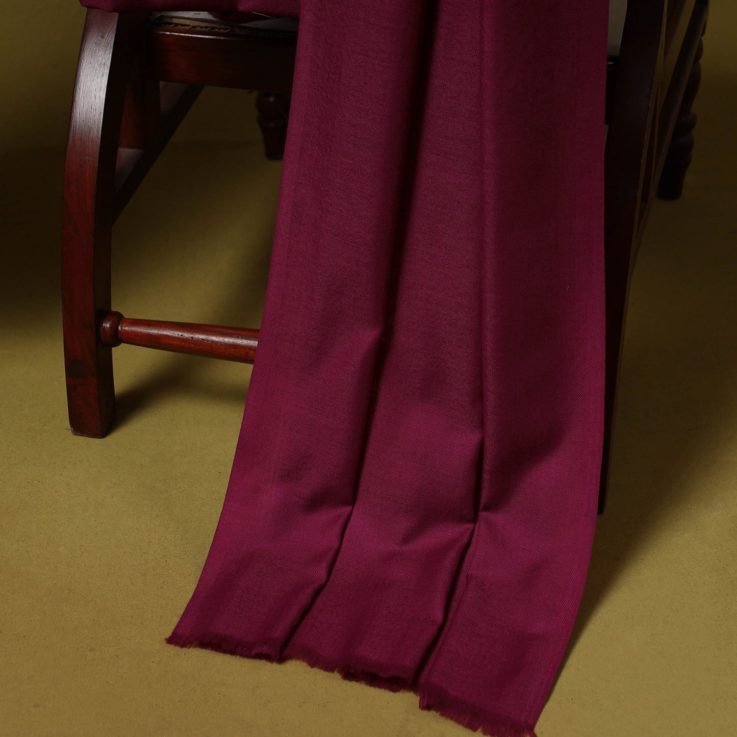 Merino wool plain 3pc unstitched dress material with patch