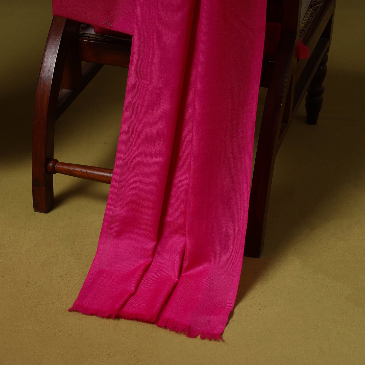 Merino wool plain 3pc unstitched dress material with patch