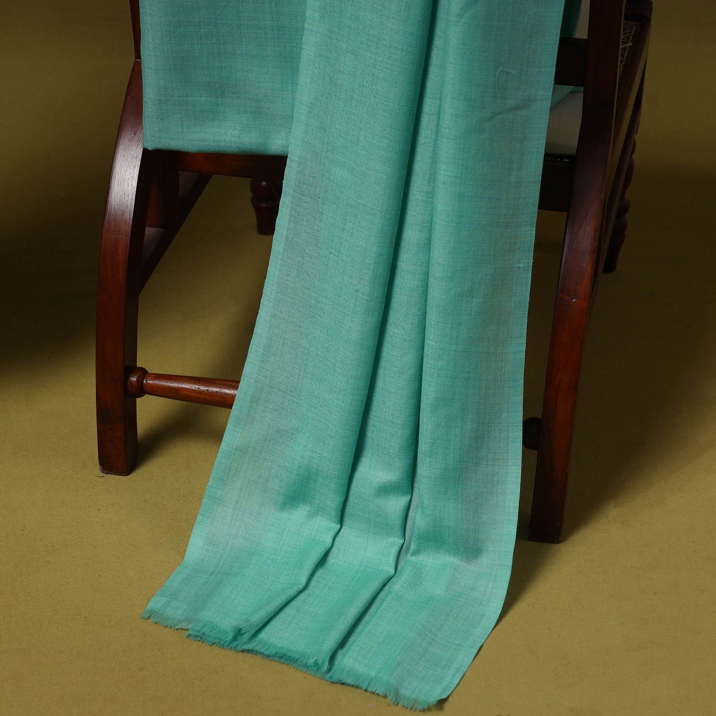 Merino wool plain 3pc unstitched dress material with patch