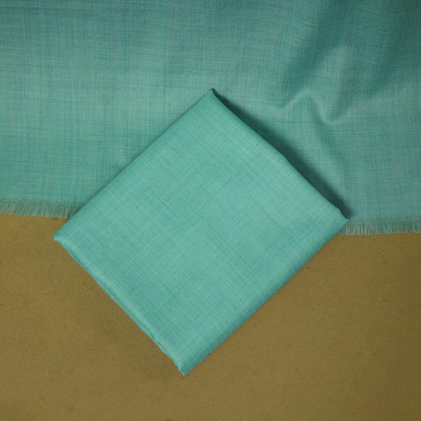 Merino wool plain 3pc unstitched dress material with patch