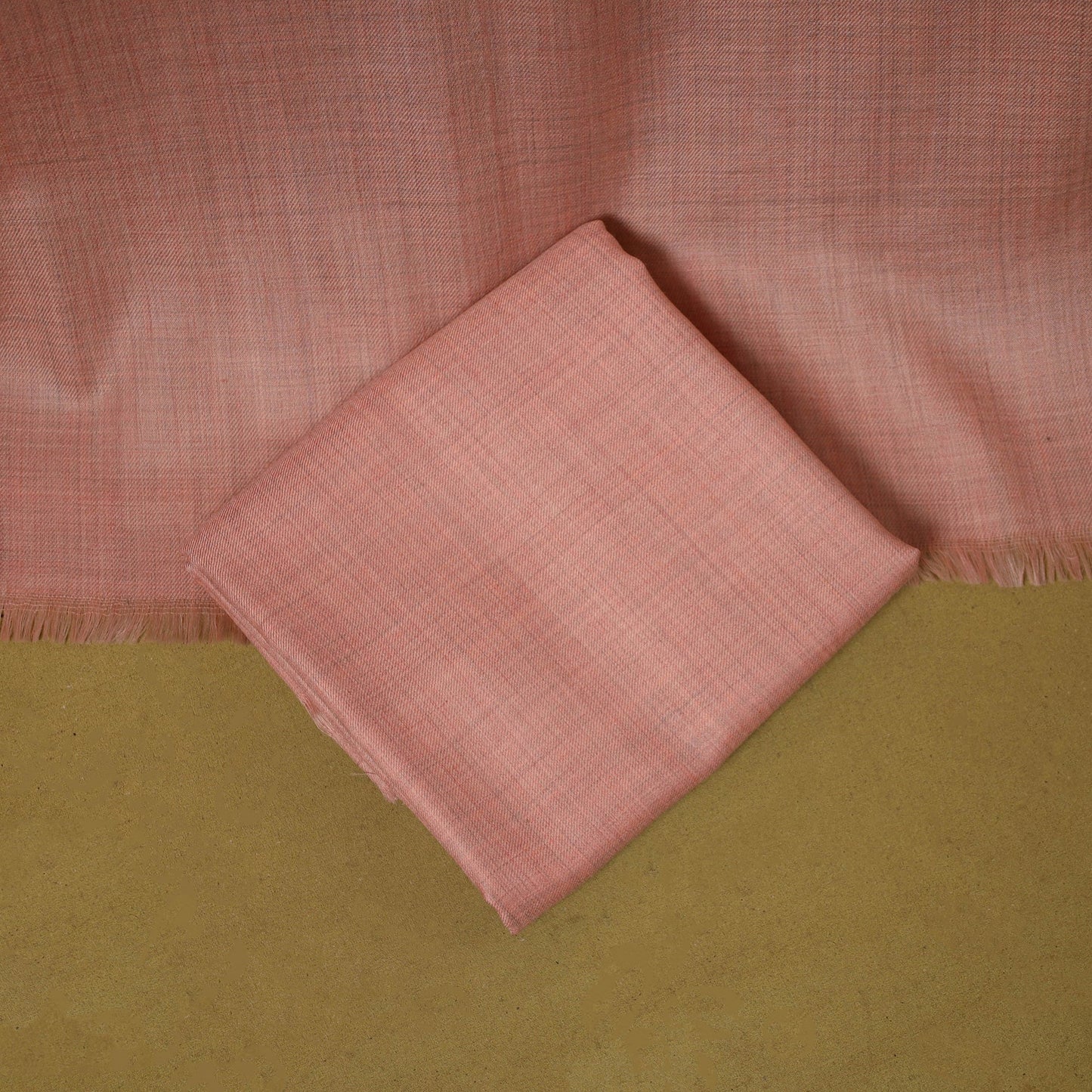 Merino wool plain 3pc unstitched dress material with patch