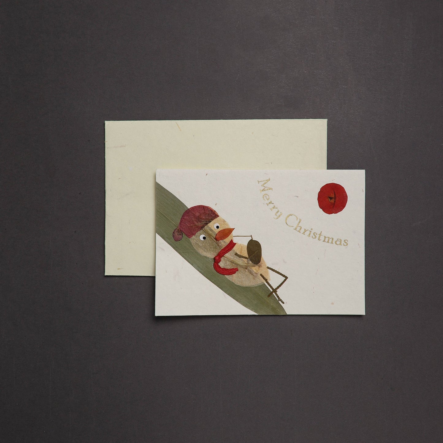 Merry Christmas - Flower Art Handmade Paper Greeting Card 