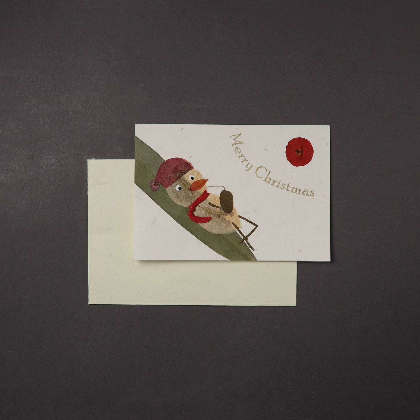 Merry Christmas - Flower Art Handmade Paper Greeting Card 