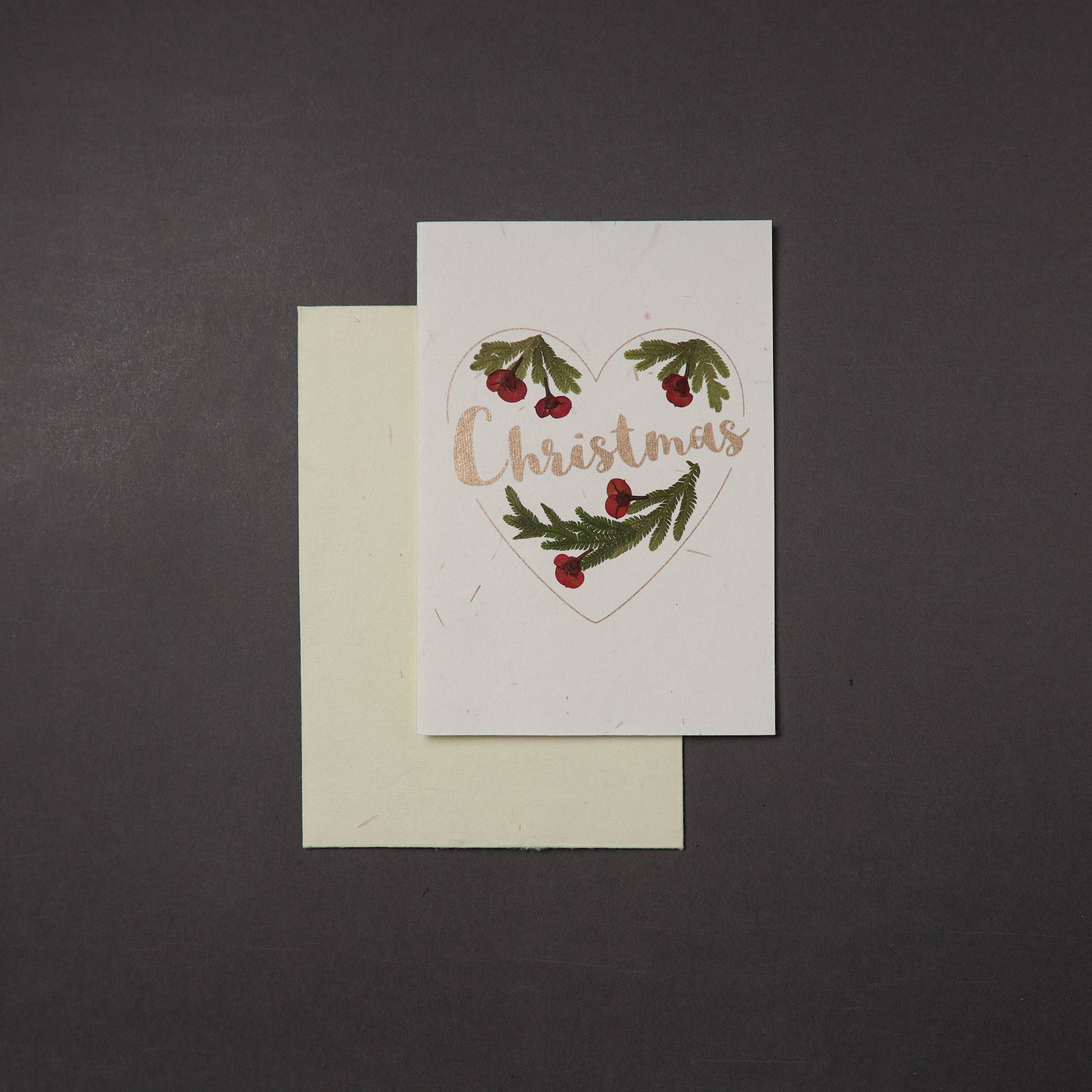 Merry Christmas - Flower Art Handmade Paper Greeting Card 