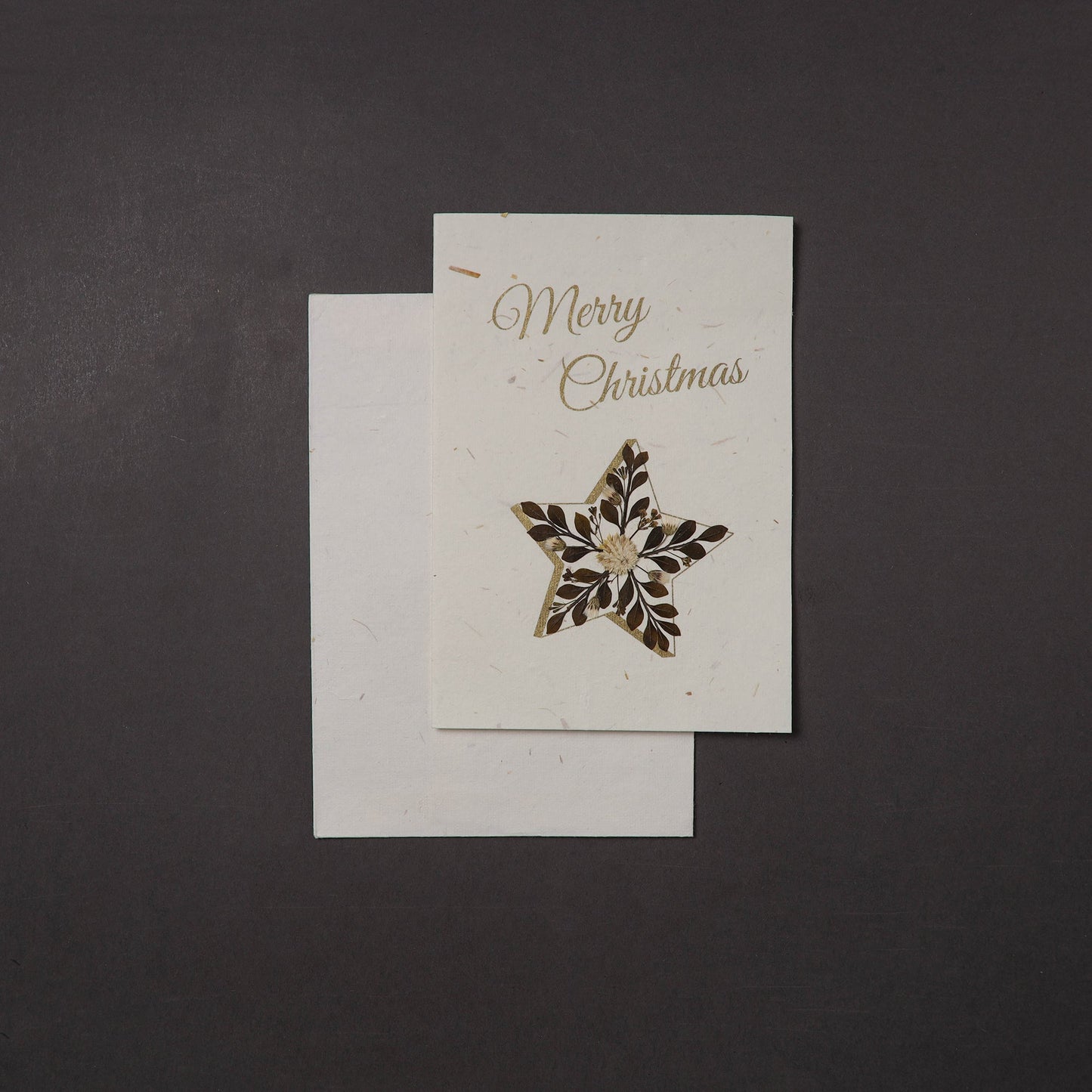 Merry Christmas - Flower Art Handmade Paper Greeting Card 