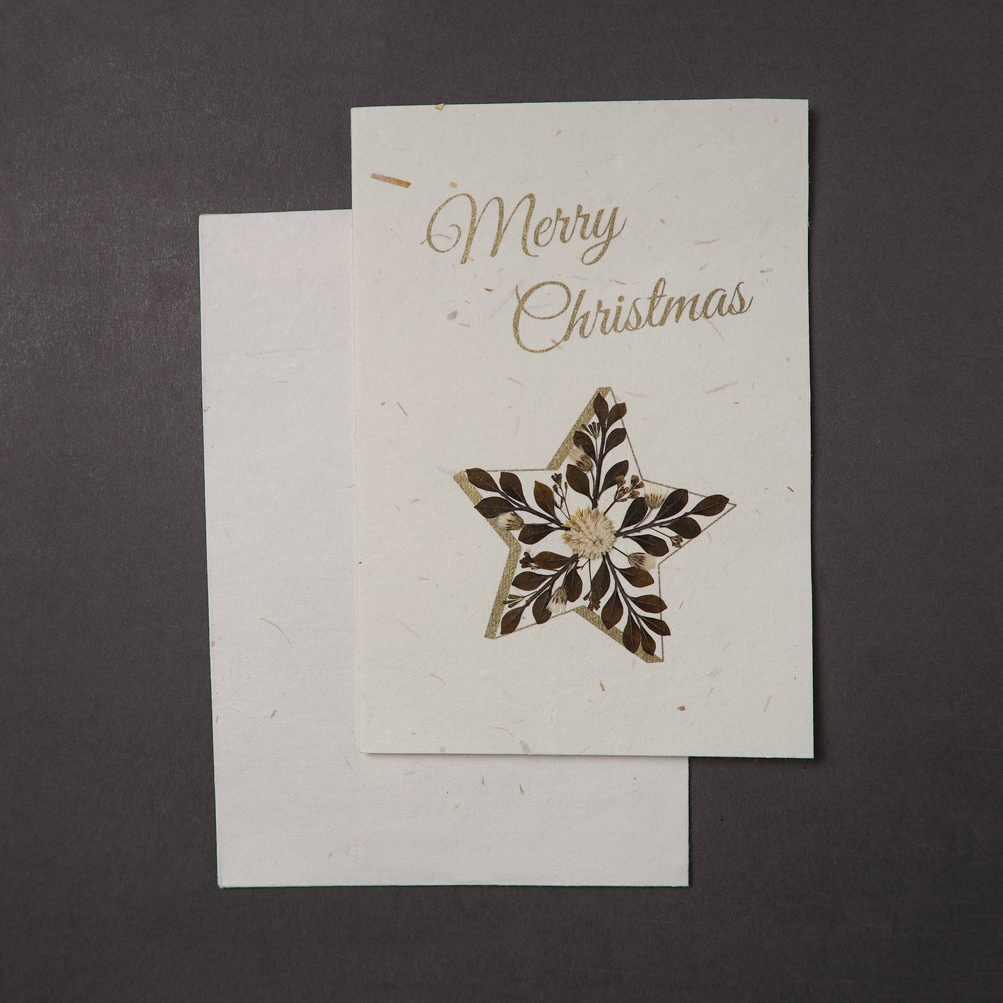 Merry Christmas - Flower Art Handmade Paper Greeting Card 