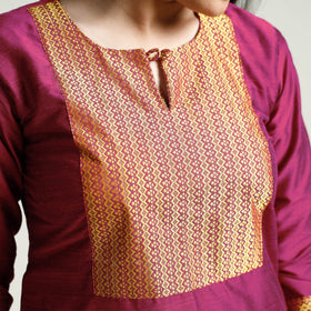  Plain Silk Long Kurta for Women