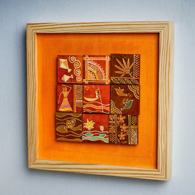  Miniature Handpainted Pine Wood Magnetic 9 Blocks Painting 