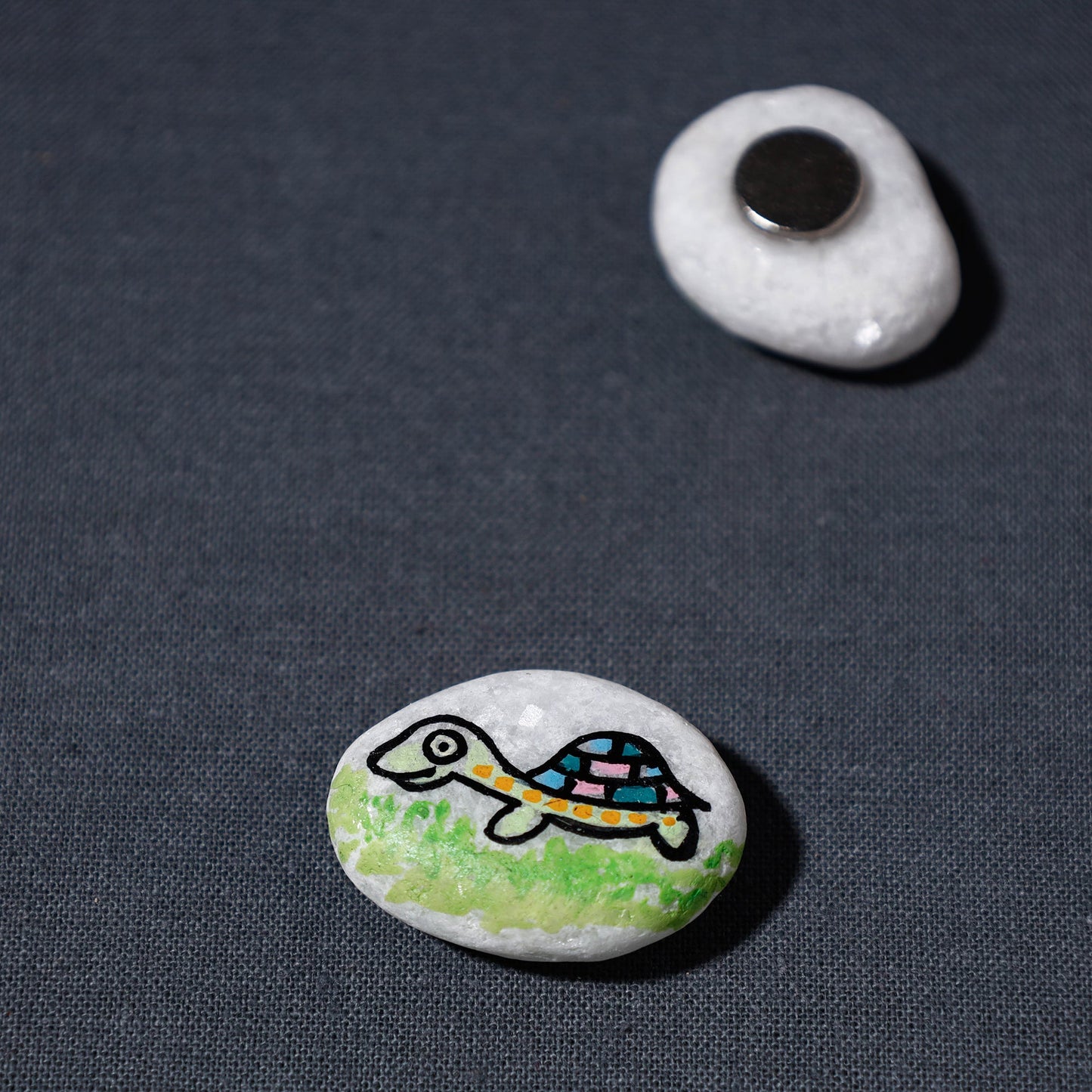  Miniature Handpainted Pebble Magnet Online in India 