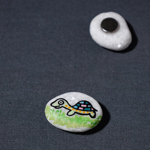  Miniature Handpainted Pebble Magnet Online in India 