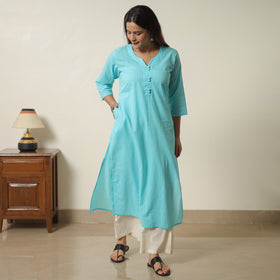 Buy Plain Cotton Long Straight Kurta 04 Online at iTokri.com