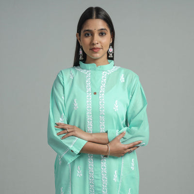 Buy Chikankari Hand Embroidered Cotton Long Kurta for Women