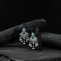 Mint green - saanjh bela mayura oxidised earrings