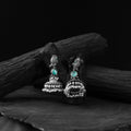 Mint green - saanjh bela peacock oxidised earrings