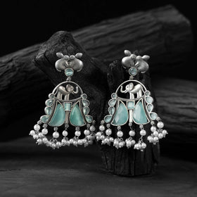 Mint green - saanjh bela rabbit & elephant oxidised