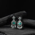 Mint green - saanjh bela swan oxidised earrings