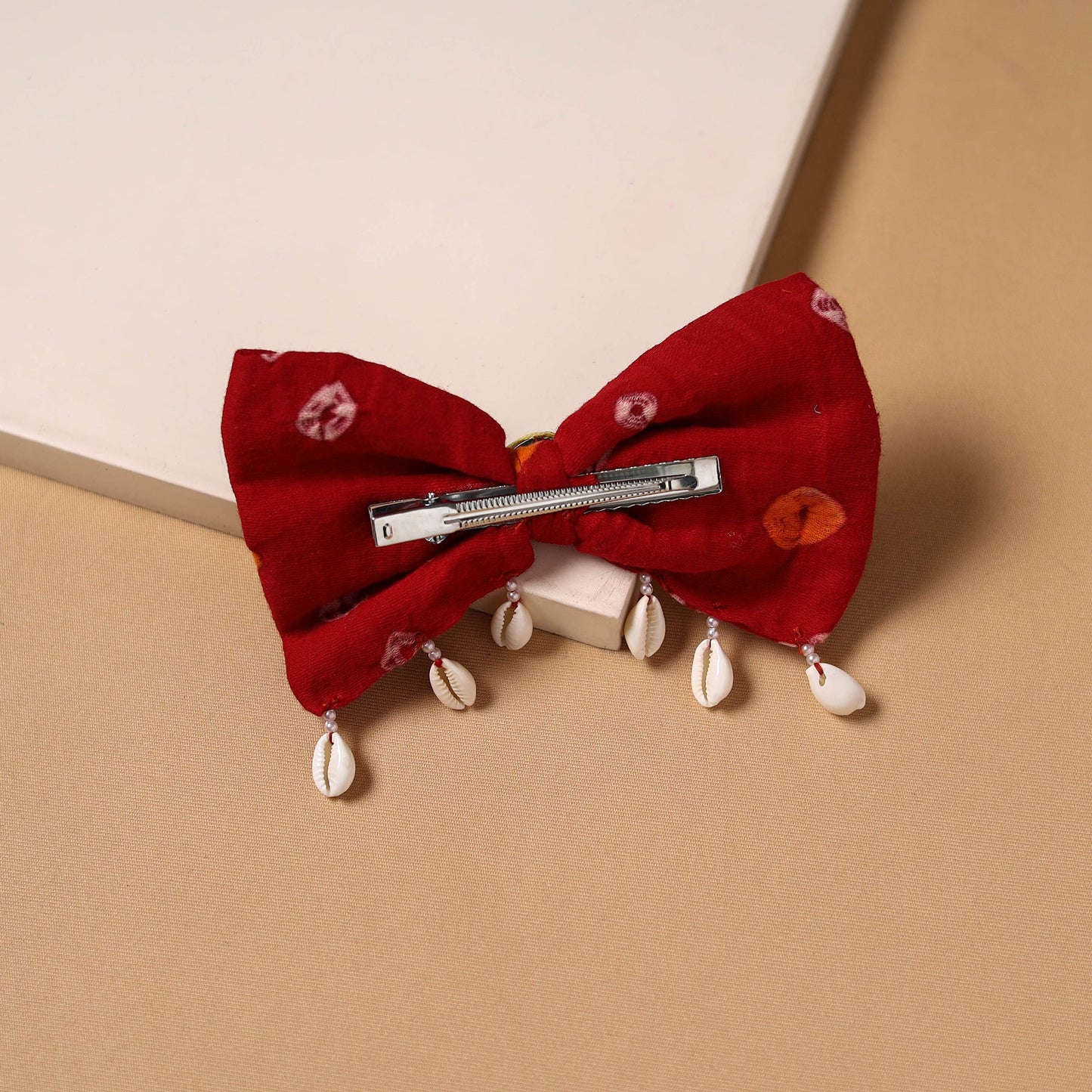 Mirror shell work women’s bow hair clip 19 - handcrafted