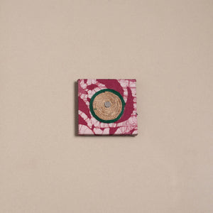 Mirror work handmade fabart jute magnet 37 - handcrafted