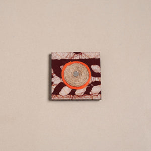 Mirror work handmade fabart jute magnet 38 - handcrafted