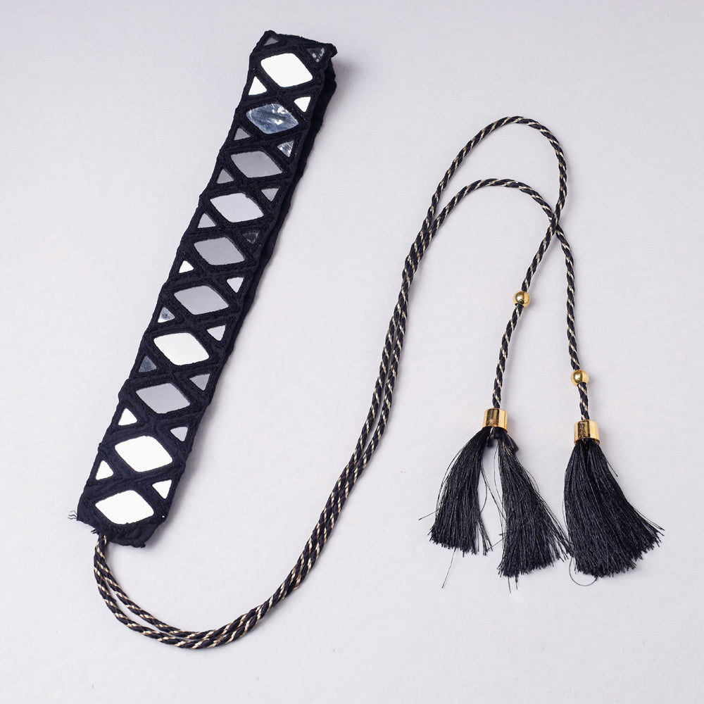  Mirror & Seashell Work Kutch Embroidery Dori Waist Belt / Kamarbandh 