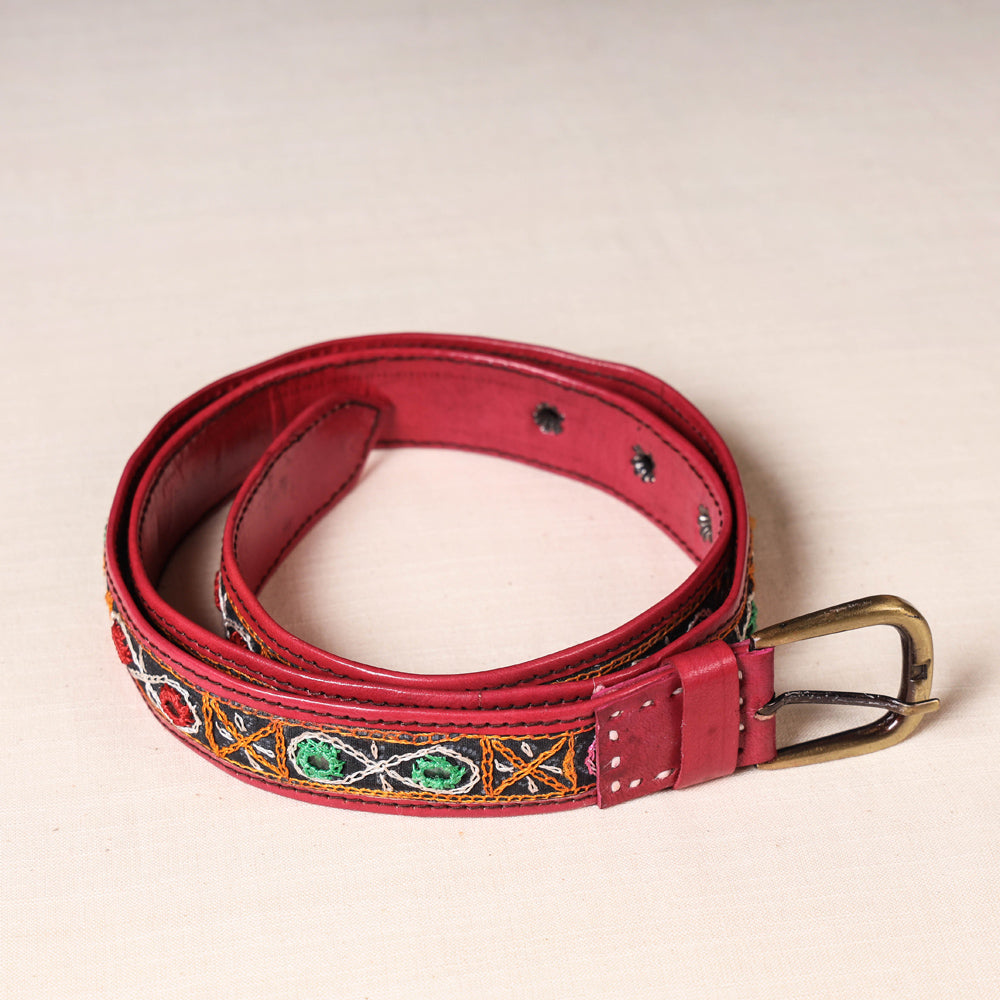  Mirror Work Kutch Embroidery Pure Leather Belt 