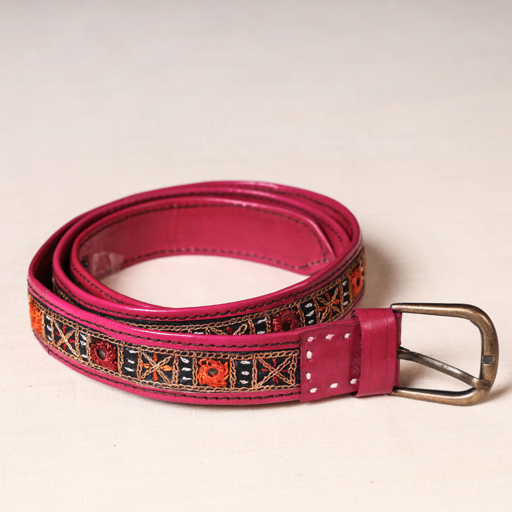  Mirror Work Kutch Embroidery Pure Leather Belt 