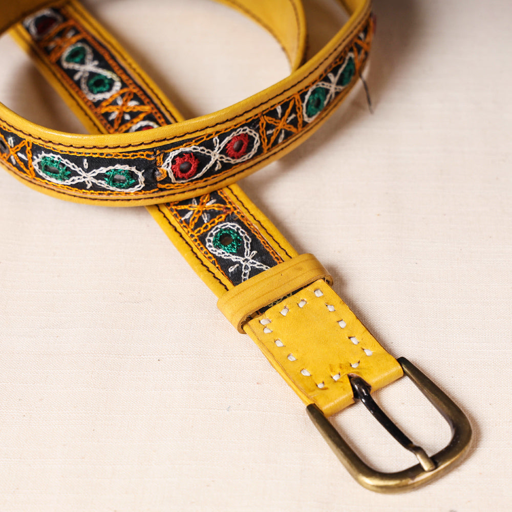  Mirror Work Kutch Embroidery Pure Leather Belt 