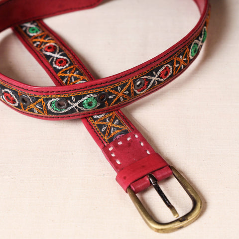  Mirror Work Kutch Embroidery Pure Leather Belt 