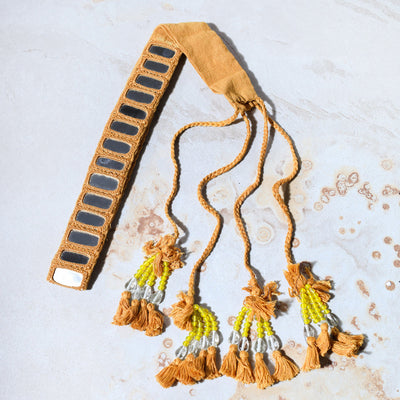  Mirror Work Kutchi Embroidery Fabric Belt 