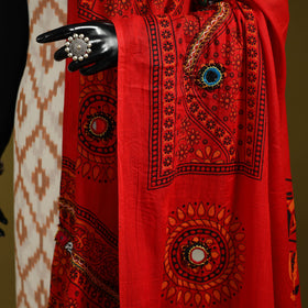 Mirror work printed cotton kutch hand embroidery dupatta 02