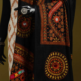 Mirror work printed cotton kutch hand embroidery dupatta 04