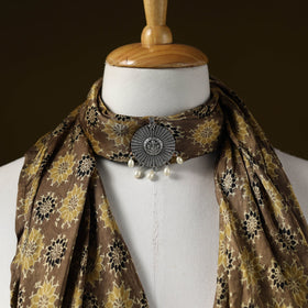 Modal silk pendant necklace scarf 94 - handcrafted