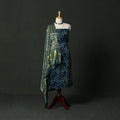 Modal silk hand block bagru print 2pc unstitched dress