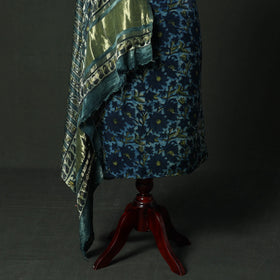 Modal silk hand block bagru print 2pc unstitched dress