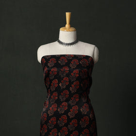 Modal silk hand block bagru print 2pc unstitched dress